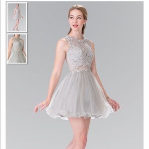 Silver Sleeveless Short Dress